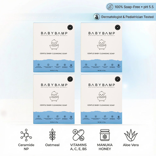 BabyBamp Baby Cleansing Bar – Ceramide & Vitamin Care Combo (4 Packs) - BabyBamp – Nurturing Precious Skin, Naturally