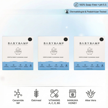 BabyBamp Baby Cleansing Bar – Ceramide & Vitamin Care Combo (3 Packs) - BabyBamp – Nurturing Precious Skin, Naturally