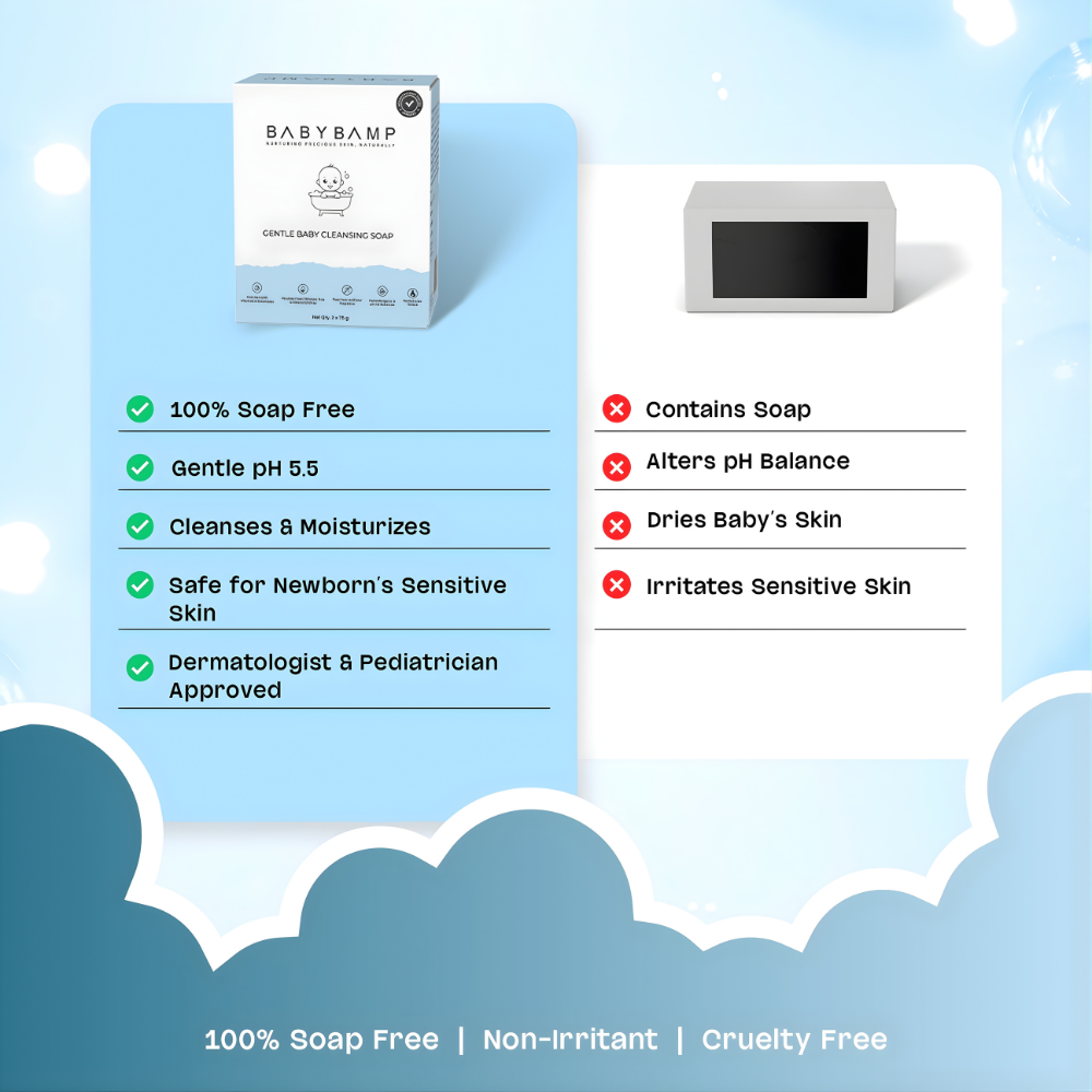 BabyBamp gentle syndet baby soap similar to Tedibar but enriched with ceramides