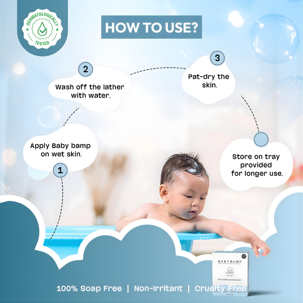 BabyBamp gentle cleansing bar similar to Cetaphil Baby, designed for sensitive skin.