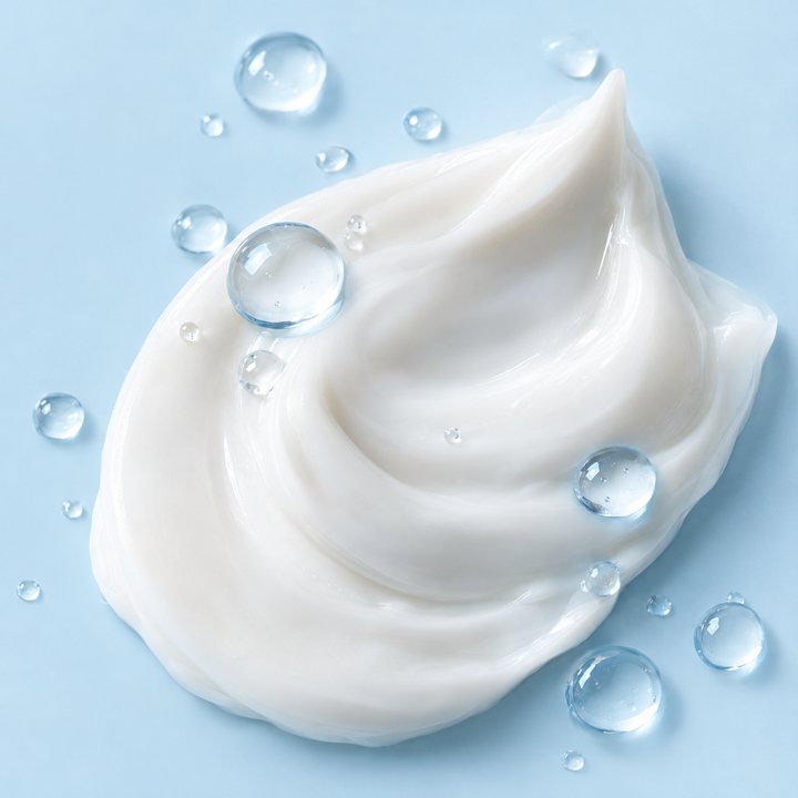 Silky white cream texture
